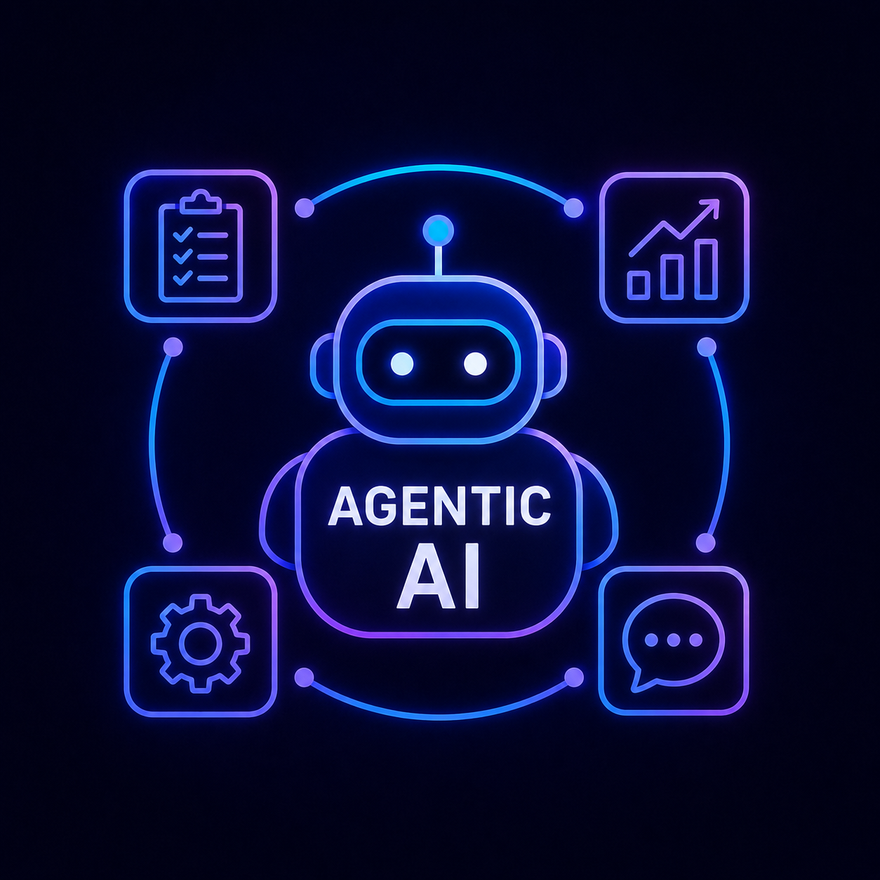 Futuristic autonomous technology and AI agents